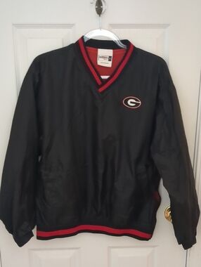 Georgia Bulldogs Black Pullover Jacket with Red Trim